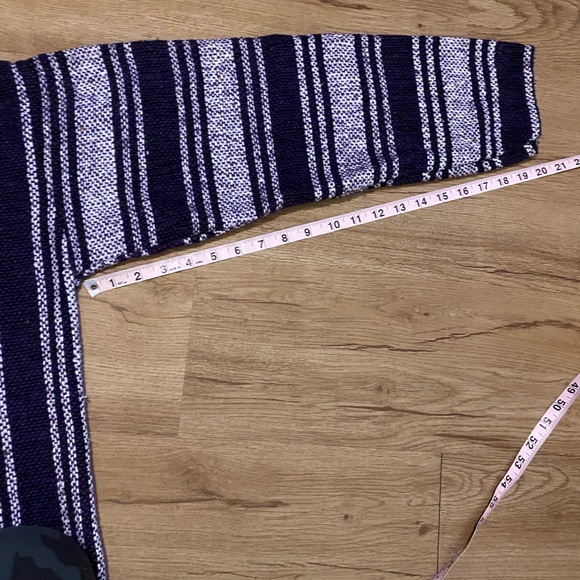 Navy and White Striped Hoodie - Picture 4 of 11